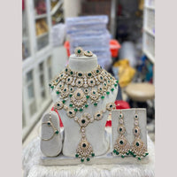 Hira Collections Designer Kundan Stone Semi Bridal Necklace Set