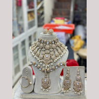 Hira Collections Designer Kundan Stone Semi Bridal Necklace Set