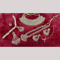 Hira Collections Designer Crystal Stone Semi Bridal Necklace Set