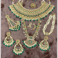 Hira Collections Designer Crystal Stone Semi Bridal Necklace Set