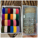 Hira Collections Fashionable Mirror And Austrian Stone Velvet Bangles Set