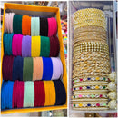 Hira Collections Shimmering Traditions Elaborate Bridal Bangle Stack With Latkans Velvet Bangles Set