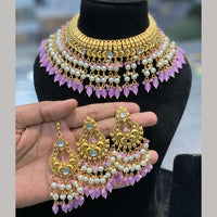 Hira Collections Royal Pota Stone And Pearl Stylish Choker Neckalce Set