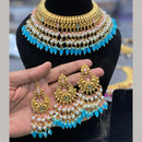 Hira Collections Royal Pota Stone And Pearl Stylish Choker Neckalce Set