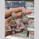 Hira Collections Kundan Stone And Pearl Triple-Tier Jhumki Earrings