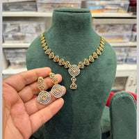 Hira Collections Designer American Daimond Necklace Set