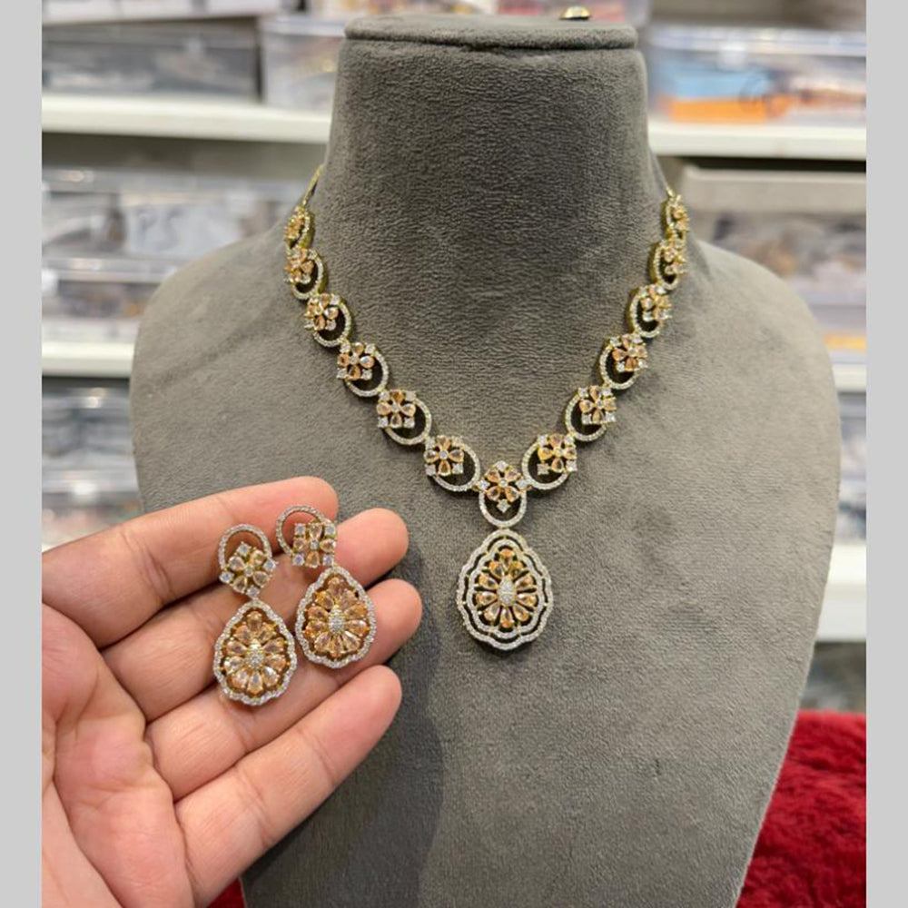 Hira Collections Designer American Daimond Necklace Set
