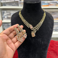 Hira Collections Designer American Daimond Necklace Set