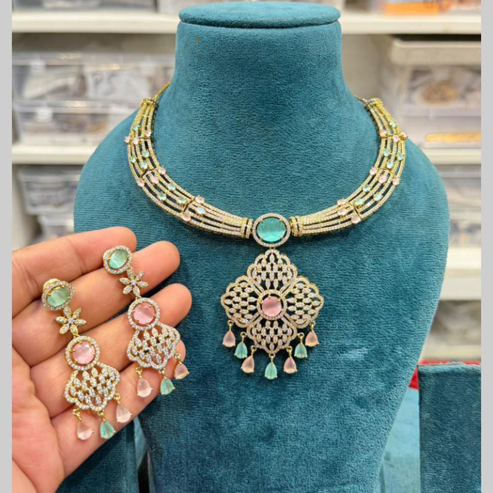 Hira Collections Designer American Daimond Necklace Set
