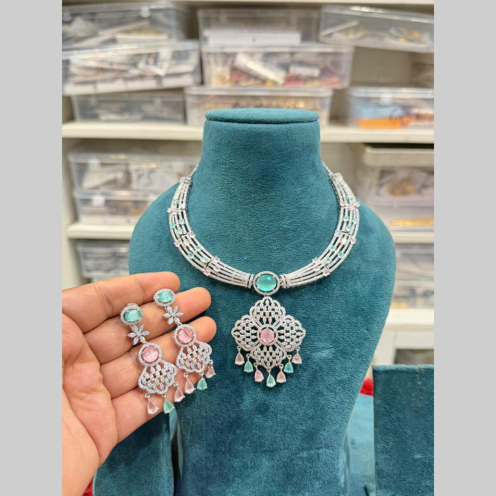 Hira Collections Designer American Daimond Necklace Set