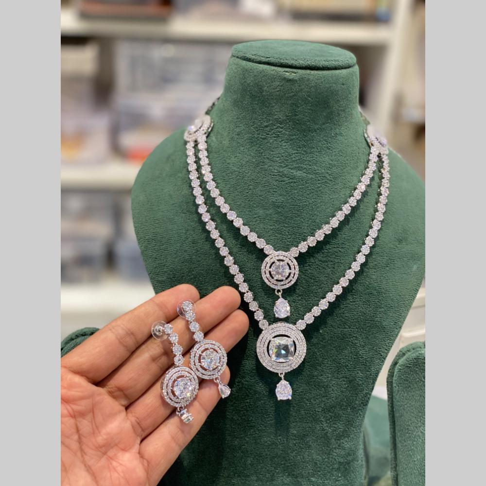 Hira Collections Designer American Daimond Necklace Set
