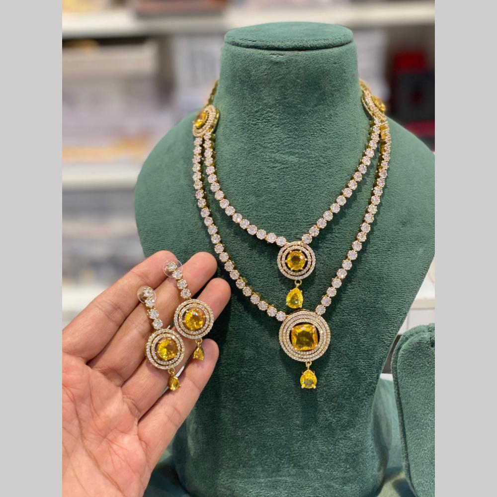 Hira Collections Designer American Daimond Necklace Set