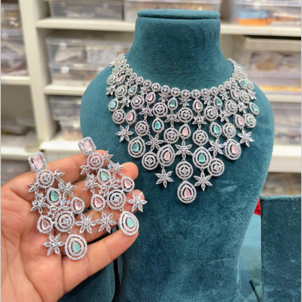 Hira Collections Designer American Daimond Necklace Set