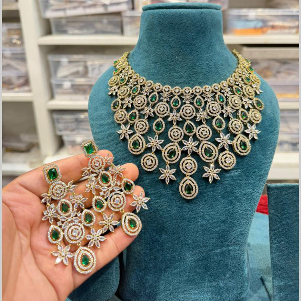 Hira Collections Designer American Daimond Necklace Set