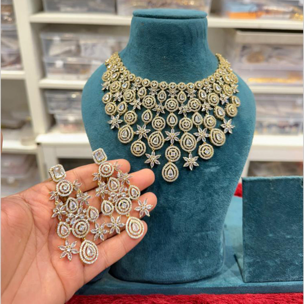 Hira Collections Designer American Daimond Necklace Set