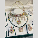 Hira Collections Decent Pota Stone Choker Necklace Set