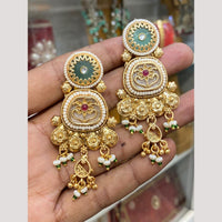 Hira Collections Glamorous Pota Stone And Pearl Dangler Earrings