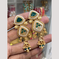 Hira Collections Glamorous Pota Stone And Pearl Dangler Earrings
