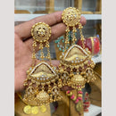 Hira Collections Glamorous Pota Stone And Pearl Jhumki Earrings