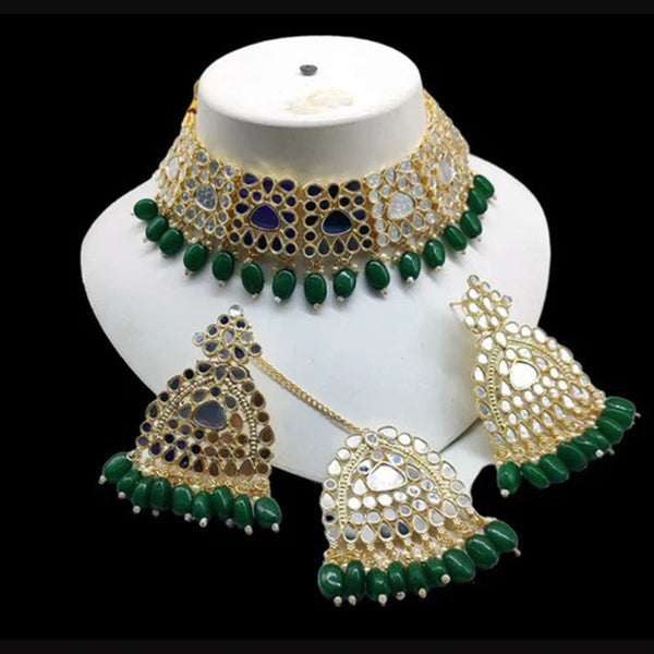 Darshana Jewels Gold Plated Mirror Choker Necklace Set