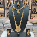 Heera Jewellers Gold Plated Crystal Stone Double Necklace Set