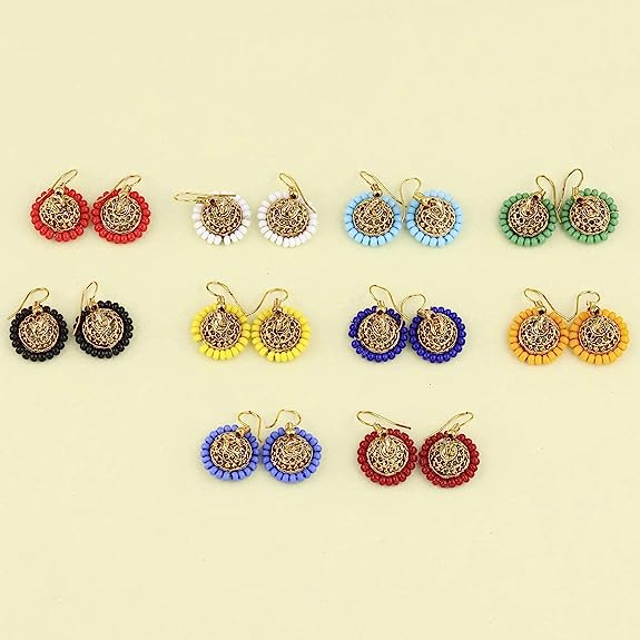 Subhag Alankar Gold 10 Pair Trendy Gold Small Jhumki Earrings in Combo Pack for Girls and Women