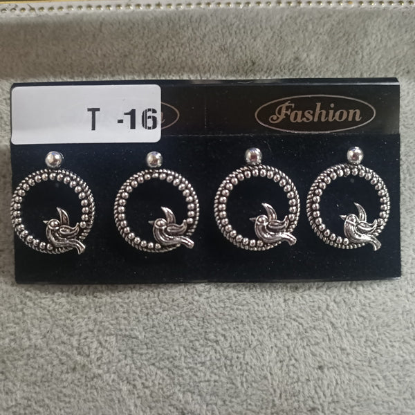 Tahura Oxidised Plated Stud Earrings