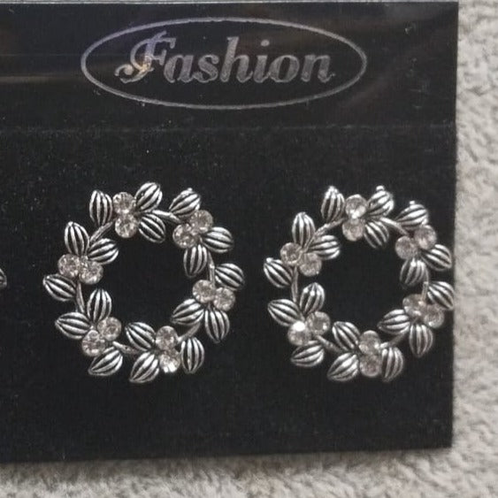 Tahura Oxidised Plated Stud Earrings