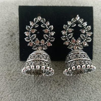 Tahura Oxidised Plated Jhumki Earrings