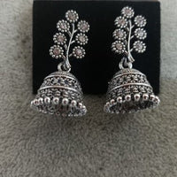 Tahura Oxidised Plated Jhumki Earrings