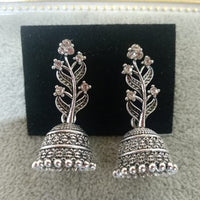 Tahura Oxidised Plated Jhumki Earrings