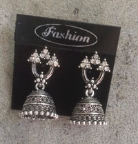 Tahura Oxidised Plated Jhumki Earrings