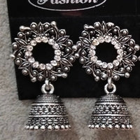 Tahura Oxidised Plated Jhumki Earrings