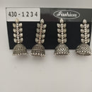 Tahura Oxidised Plated Jhumki Earrings