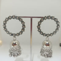 Tahura Oxidised Plated Jhumki Earrings