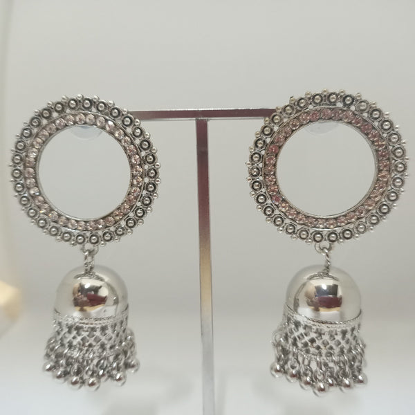 Tahura Oxidised Plated Jhumki Earrings