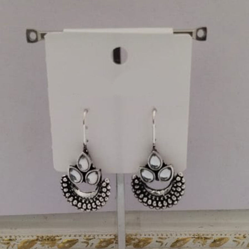 Tahura Oxidised Plated Kundan Stone Dangler Earrings