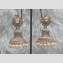 Infinity Jewels Gold Plated Crystal Stone And Meenakari Jhumki Earrings