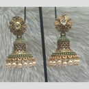 Infinity Jewels Gold Plated Crystal Stone And Meenakari Jhumki Earrings