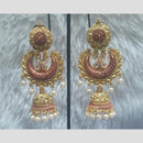 Infinity Jewels Gold Plated Crystal Stone And Meenakari Jhumki Earrings