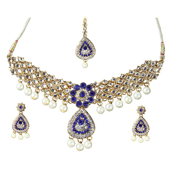 Darshana Jewels Gold Plated Austrian Stone Necklace Set