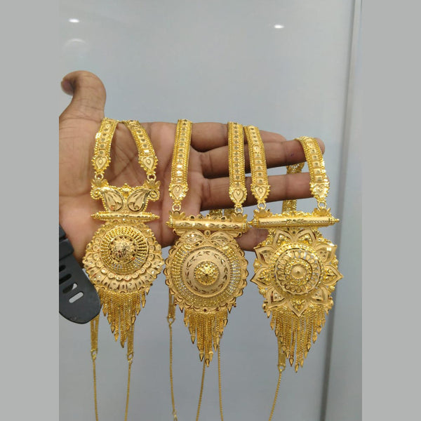 Pari Art Jewellery Forming Gold Long Necklace Set ( Assorted Design )