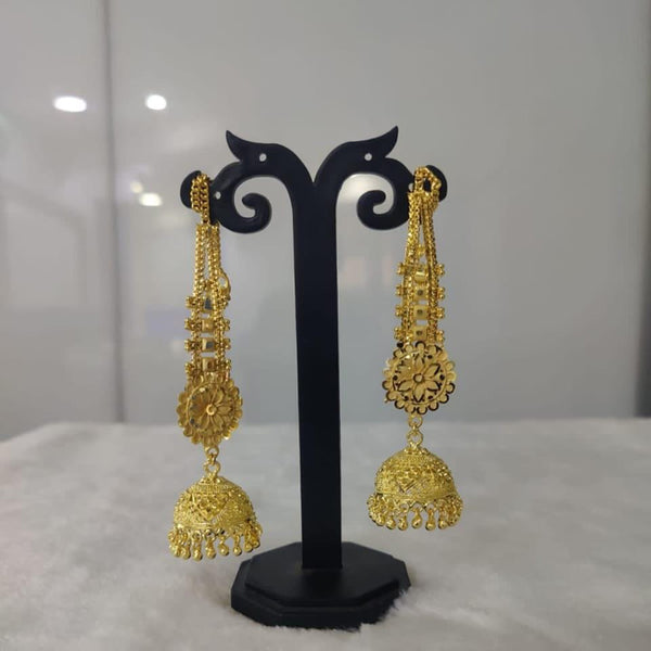 Pari Art Jewellery Forming Gold Jhumki Kanchain Earrings