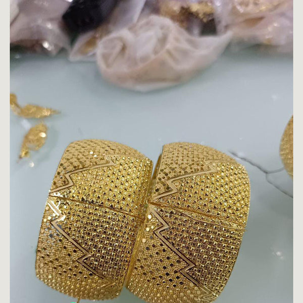 Pari Art Jewellery Forming Gold Long Openable Bangles Set