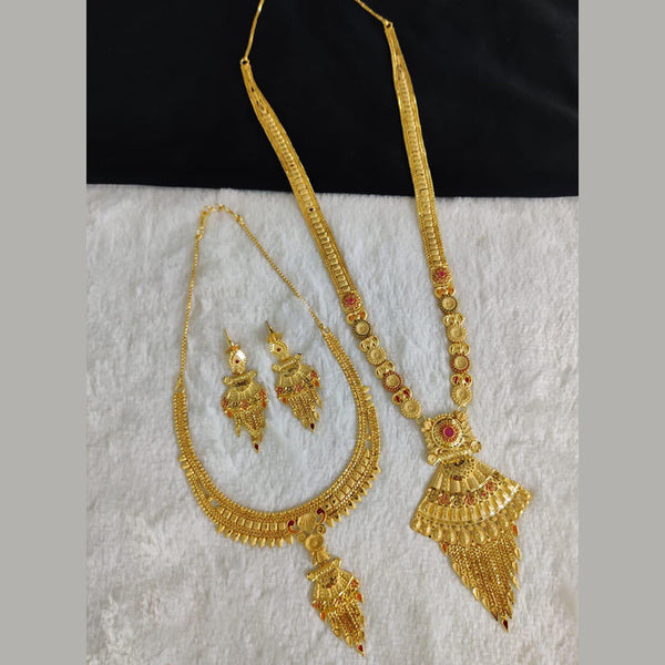 Pari Art Jewellery Forming Gold Double Necklace Set