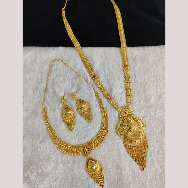 Pari Art Jewellery Forming Gold Double Necklace Set