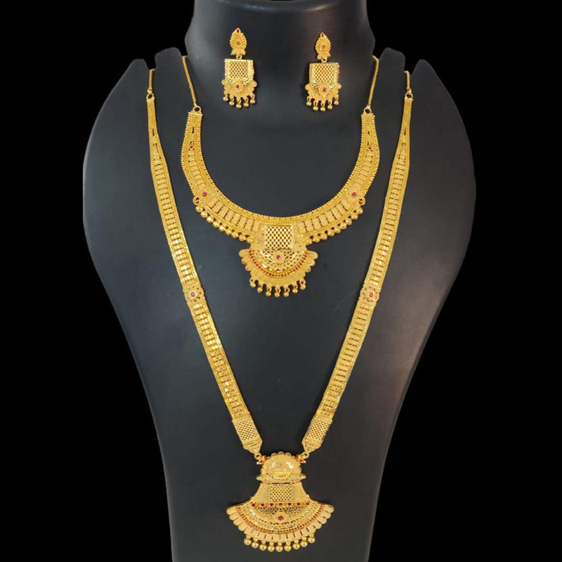 Pari Art Jewellery Forming Gold Double Necklace Set