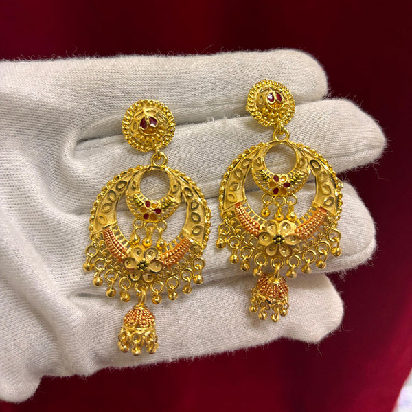 Pari Art Jewellery Gold Forming Dangler Earrings