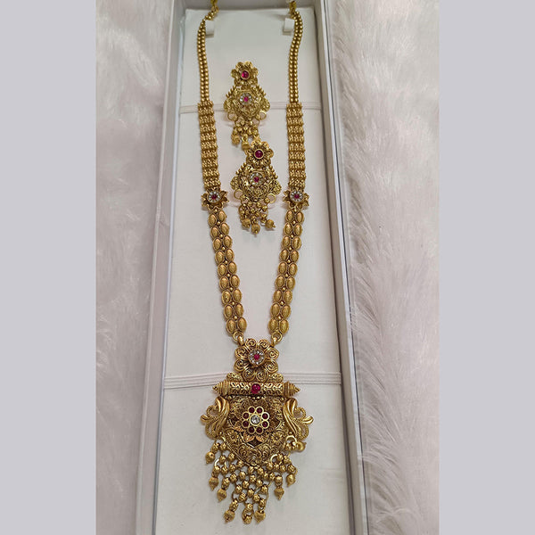 Pari Art Jewellery Forming Pota Stone Long Necklace Set