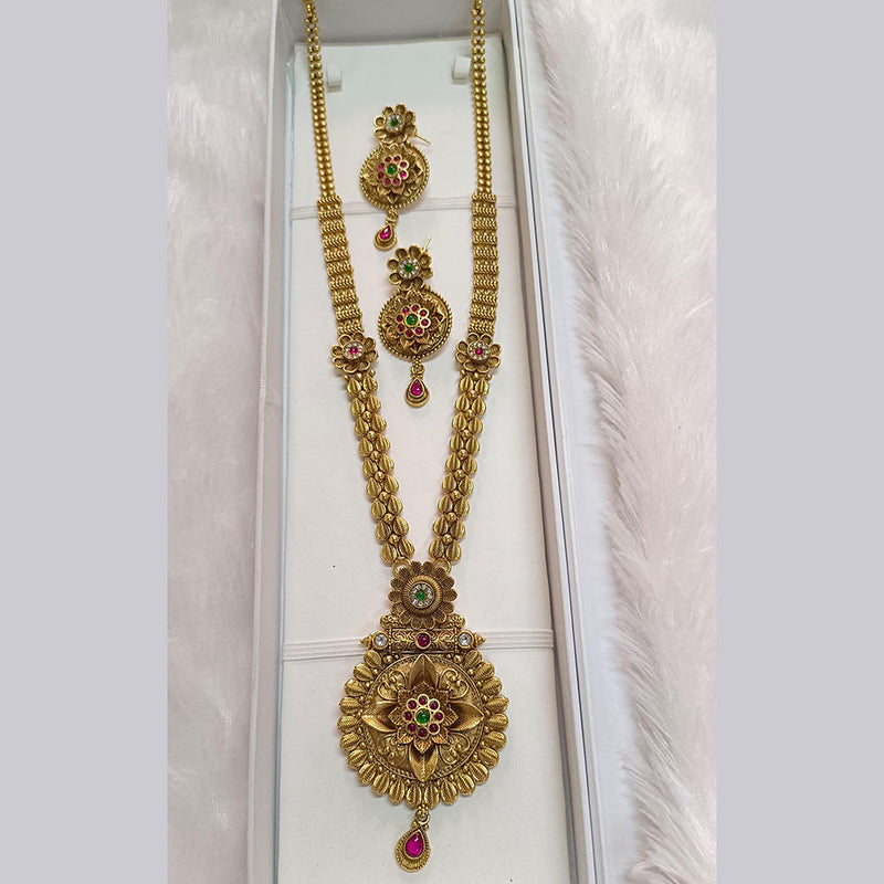 Pari Art Jewellery Forming Pota Stone Long Necklace Set